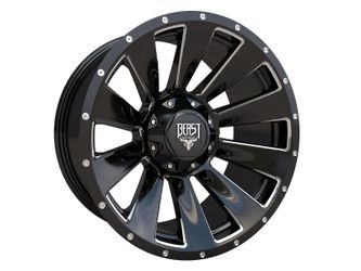 20x10 BEAST 07 Gloss Black Milled Wheels – Aggressive Deep-Lip Style