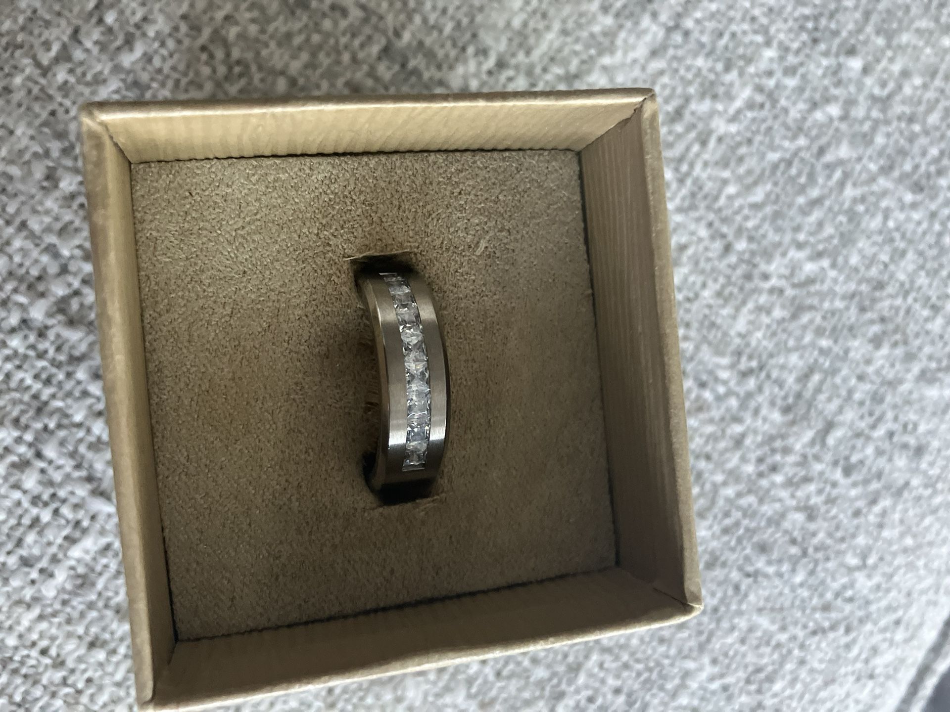Men’s Titanium Cubic Ziconia Wedding Band