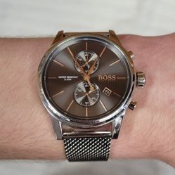 Hugo Boss Men's Jet Quartz Stainless Steel and Mesh Bracelet Casual Watch, model 1513440. 