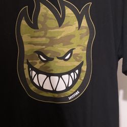 Spitfire Bighead Camo Black T-Shirt [ Large ]