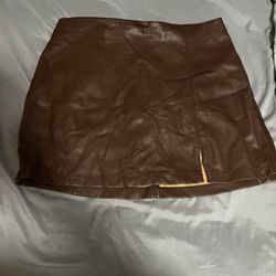 Fake Leather Skirt 