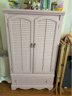 Blush Pink Nursery Armoire / Wardrobe – Custom Painted