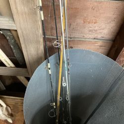 Several old fishing rods