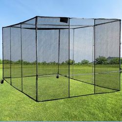 Baseball Softball Batting Cages for Backyard: 16.4X10X8FT Portable Steel Frame Heavy Duty Net with W