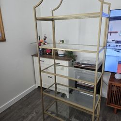 Metal and glass shelf / bookcase