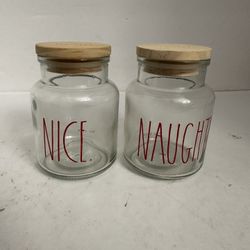  Rae Dunn NAUGHTY NICE small apothecary jars