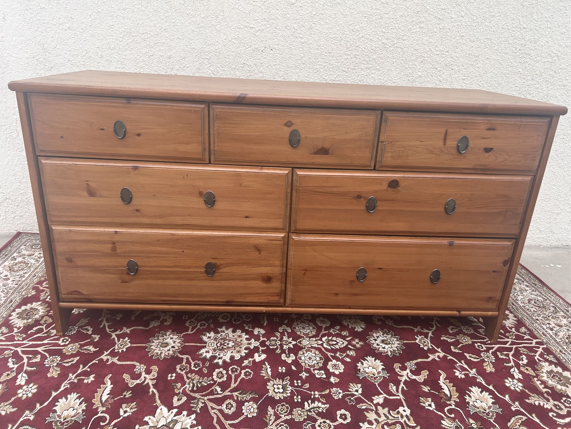 1- IKEA Leksvik Dresser 7 drawers good condition with minor details , real wood