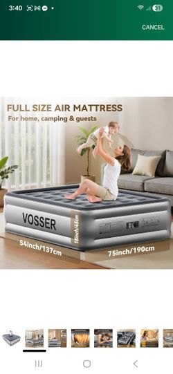 VOSSER AIR MATRESS Built In Pump 18 Inches When Blow Up Size Full 