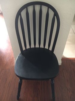 2 Dining Chairs, Black, Wooden