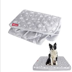 Waterproof Dog Bed Covers Replacement Washable Pet Hair Easy to Remove, Noiseless Quilted Puppy Pet Bed Cover Lovely Grey Star Print 29x41 Inches, for