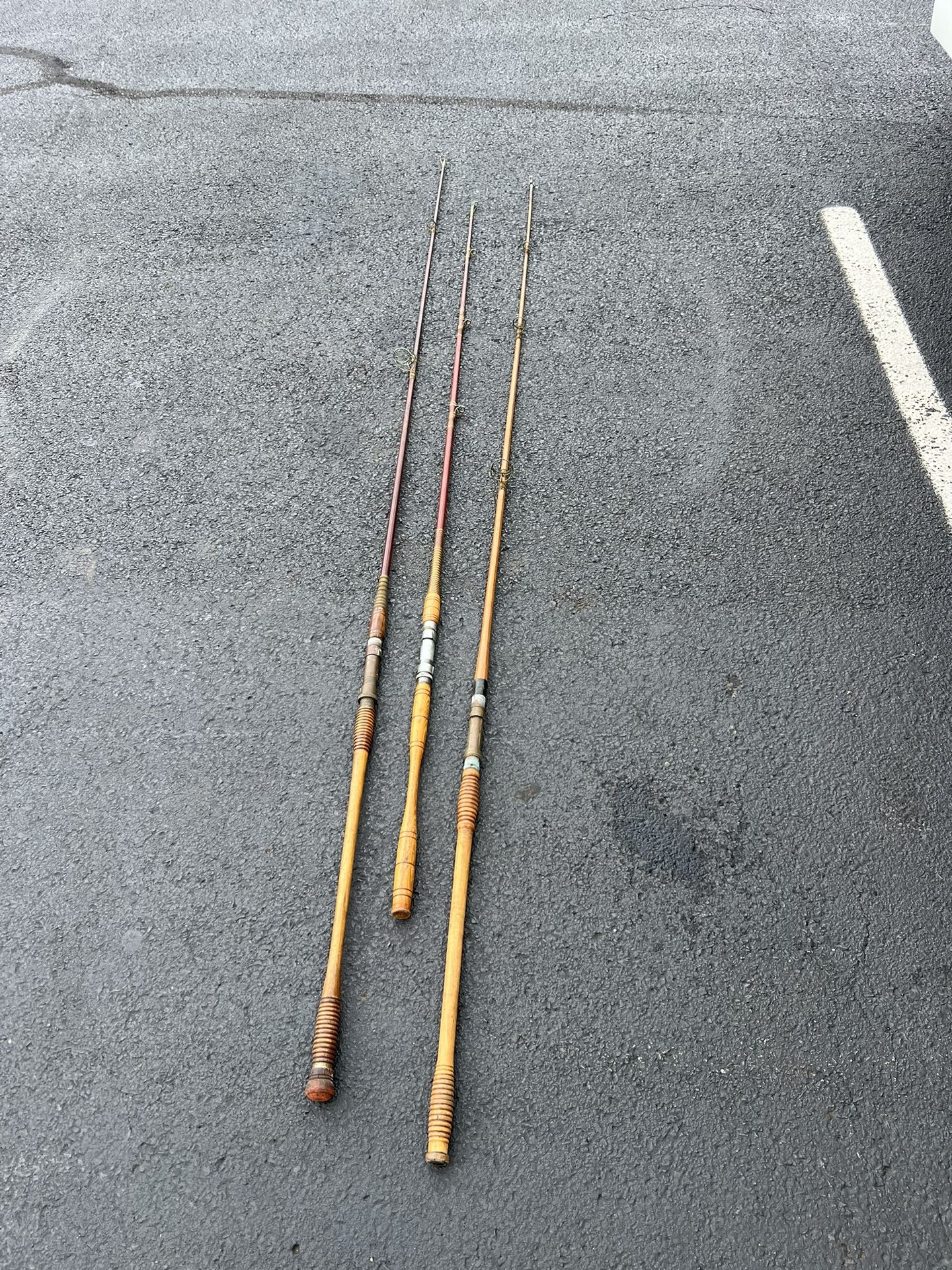 3 Antique Fishing Rods