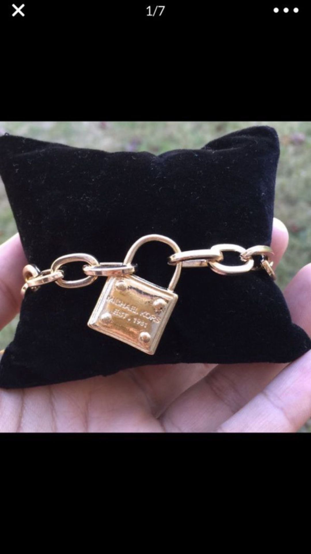 Mk Michael kors padlock gold tone bracelet bangle