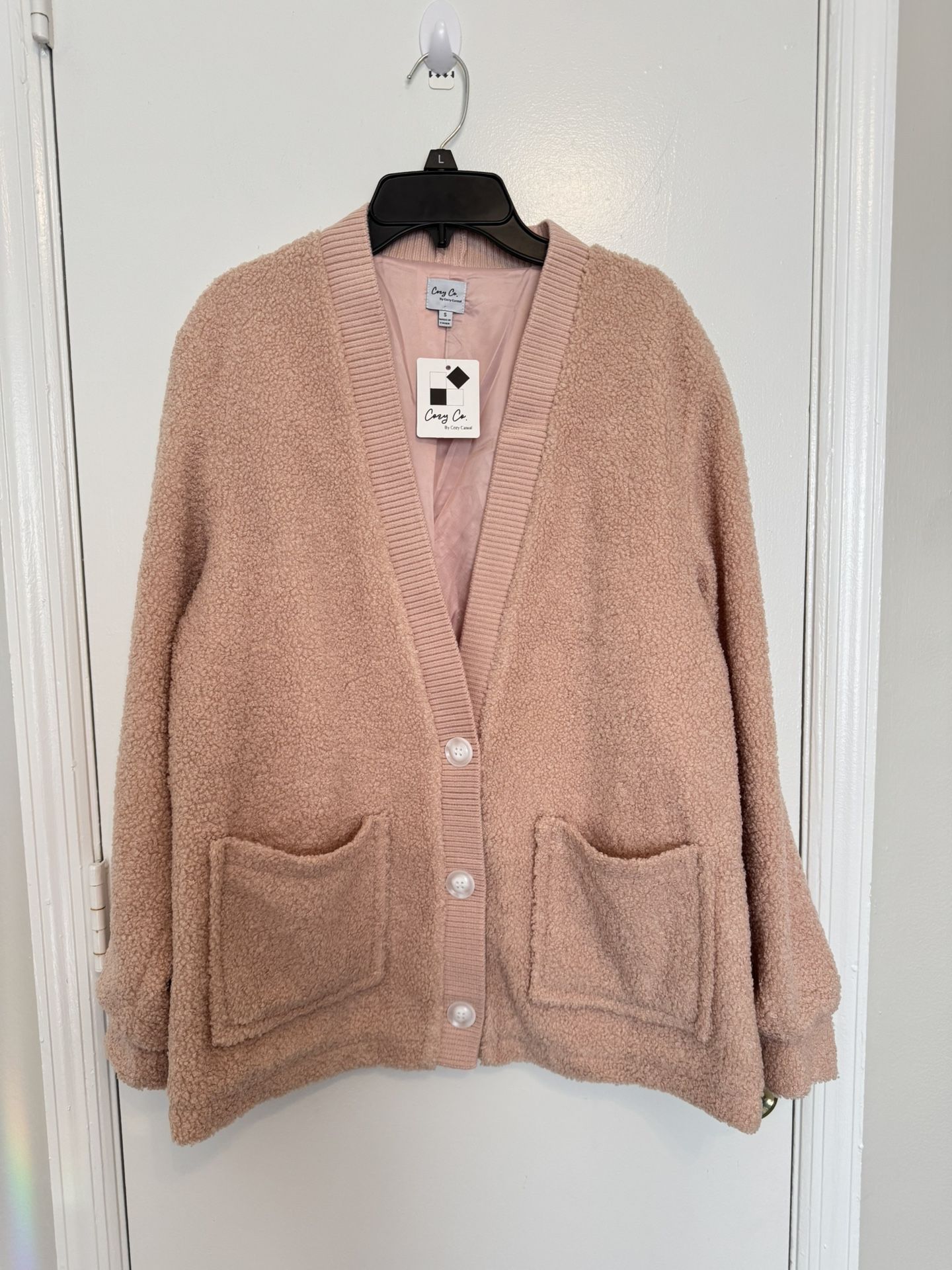 Cozy Co" Pink cardigan Size Small