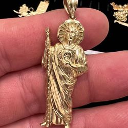 San Judas 14k solid gold pendant