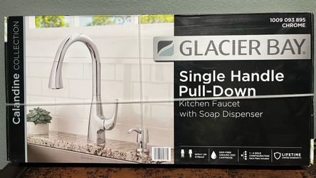 Glacier Bay Faucet Single Handle Pull down with Soap Dispenser New