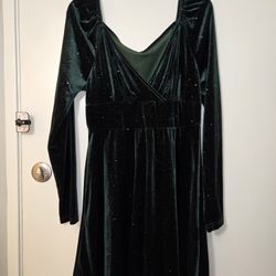 Green Velvet Dress