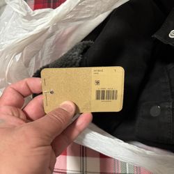 Levis  Sherpa Jacket Large Black / Dark Gray