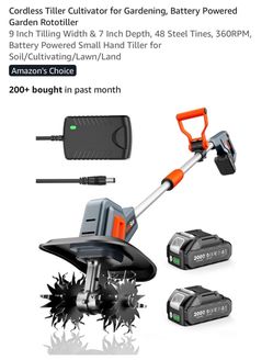 Cordless Tiller Cultivator for Gardening