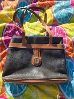 Bruno Lorelli Black Leather Tote Handbag Multi Compartment