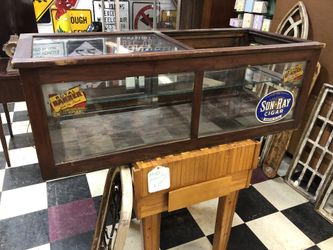 Antique cigar wood display case
