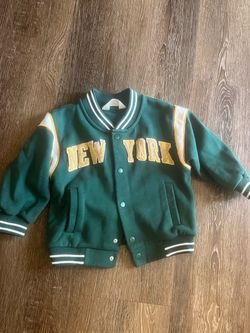H&M Toddler Varsity Jacket Green New York Size 3T/4T”