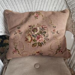 Charming Vintage Needlepoint Pillow 