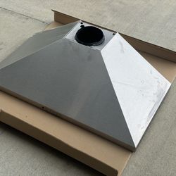 GE 36" Wall-Mount Pyramid Chimney Hood and 8 - 10 (ft.) Ceiling Duct Cover Kit 