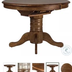 Oak Round Table, Some Ware And Tear, But Overall Good And Sturdy 