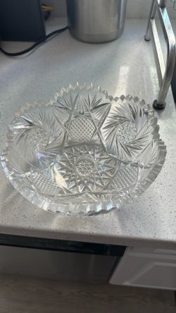American Brilliant Period (ABP) style cut crystal bowl