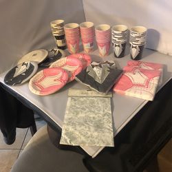 Wedding decorations: paper cups, Plates, Napkins