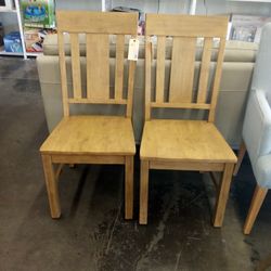 Bistro Distressed Wood Dining Chair 2 Set 