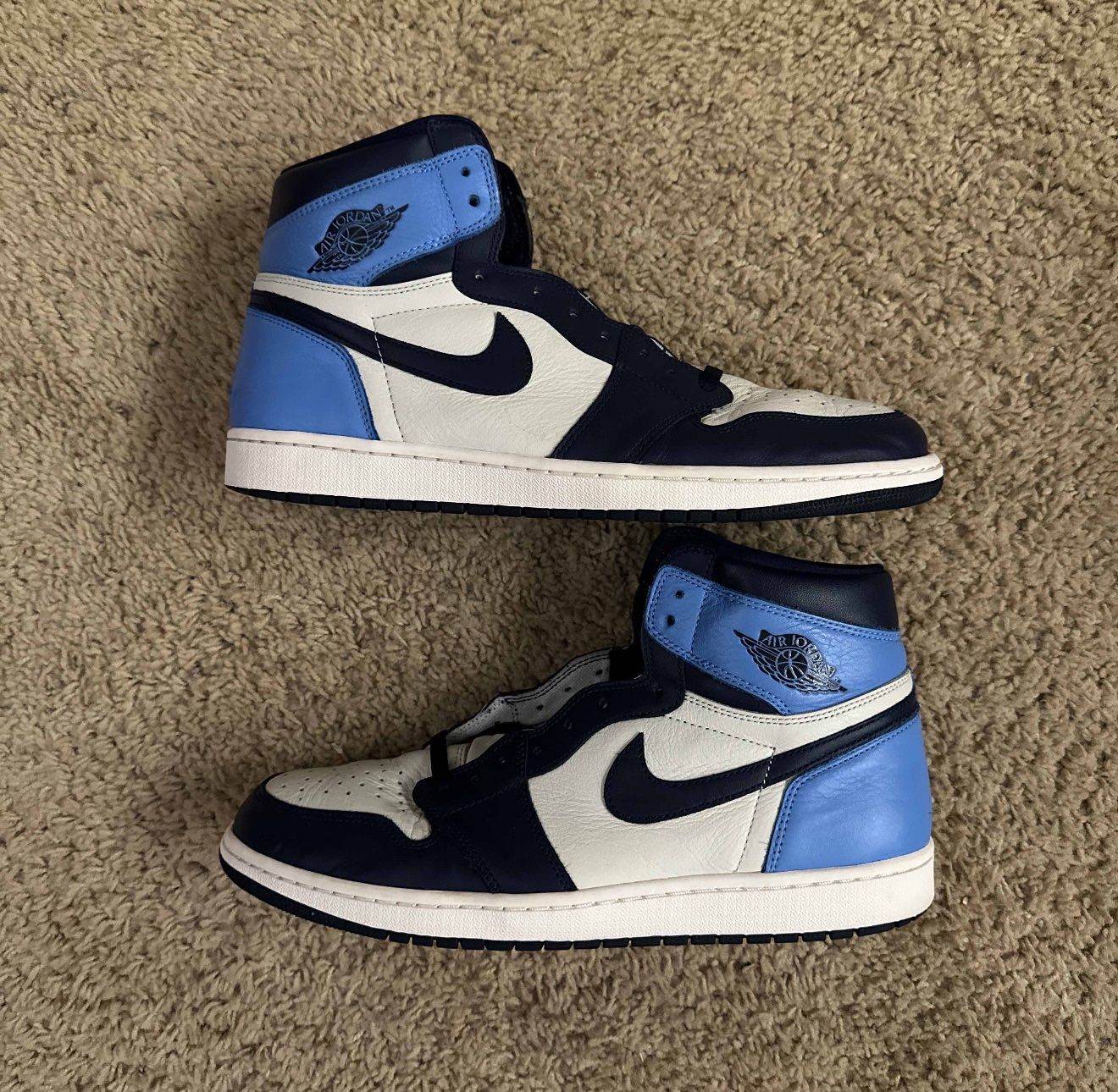 Size 13 Air Jordan 1 High Og Obsidian (Pre owned size 13 no box )