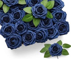 25 Navy Blue Flowers 