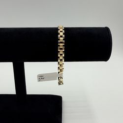 10KT YELLOW GOLD 7” ROLEX LINK BRACELET 6.2MM 4.8GR