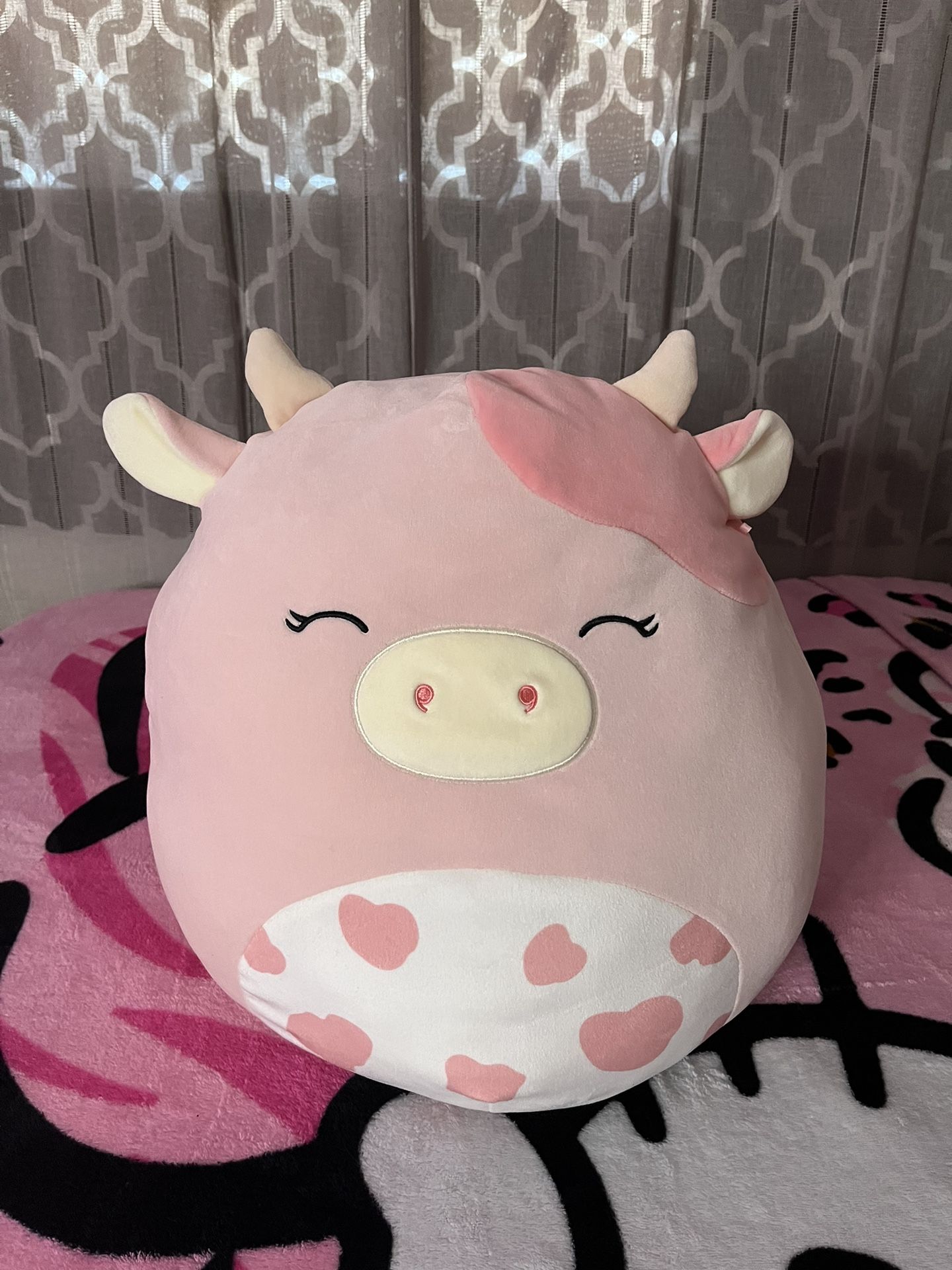 Pink Heart Cow Squishmellow $20
