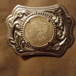1921d Morgan Silver Dollar Belt Buckle.