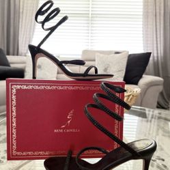 Rene Caovilla Cleo Heel Black 80 mm Size 36