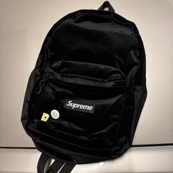 ✅Supreme Velvet Backpack Black FW25