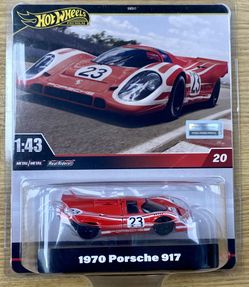 Hot Wheels Premium 1:43 1970 Porsche 917 Red White Diecast Sealed