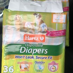 2 Packs Dog Diapers Size Small 36 Count