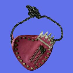 Disney Store Women's Descendants Evie Red Heart Purse Tiara Crown Crossbody Bag