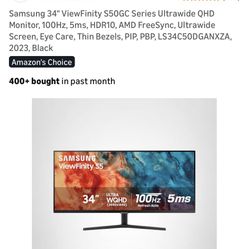 Samsung 34” Monitor Avalible at the end of April