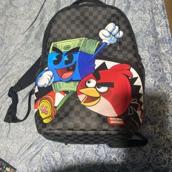 spray ground angry bird book bag 