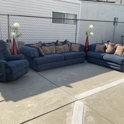 Couch, Loveseat And Rocker Recliner Set