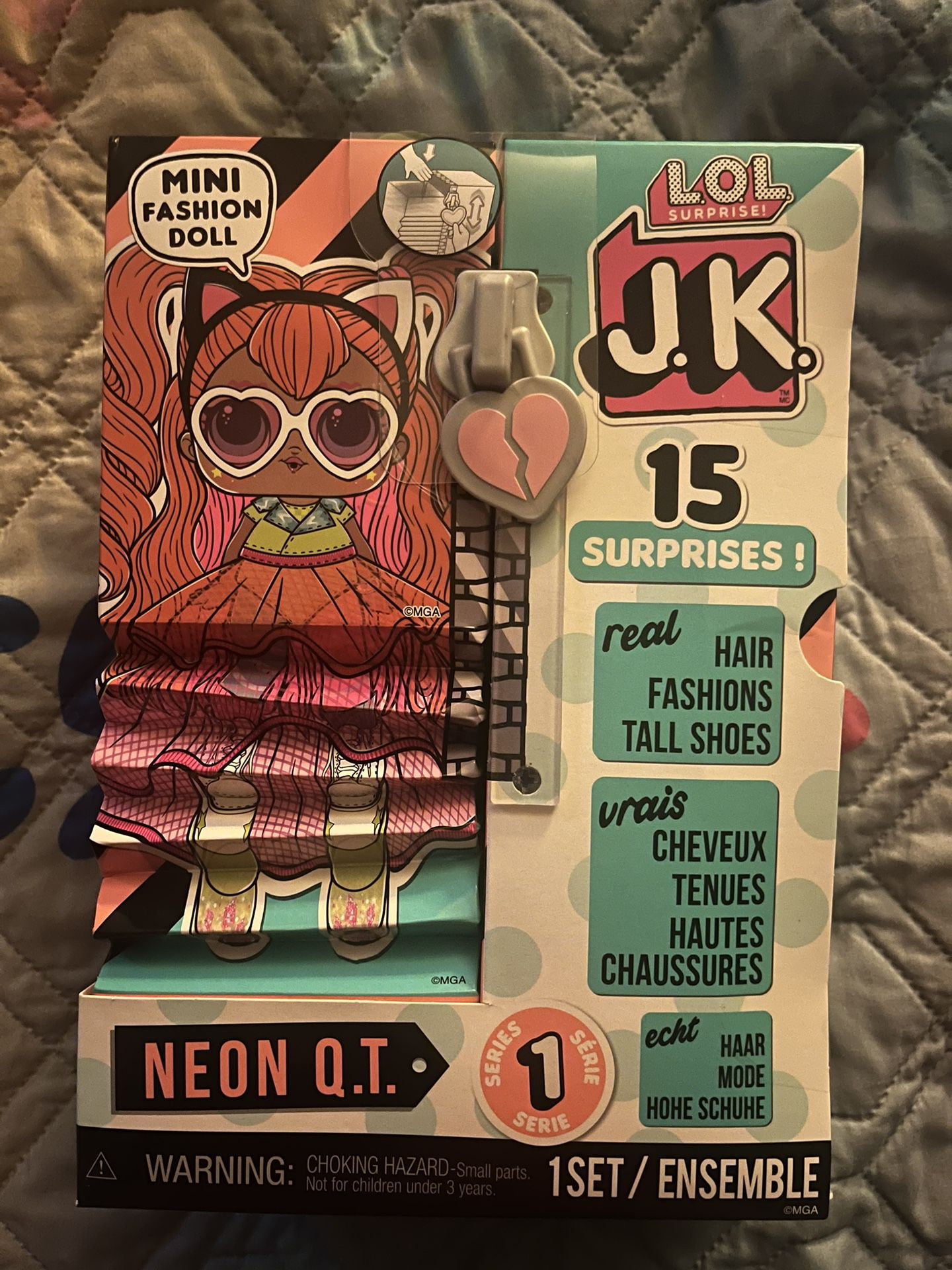 LOL Surprise JK Neon Q.T. Mini Fashion Doll with 15 Surprises 