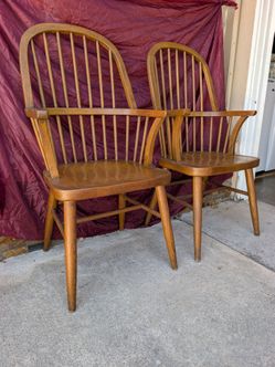 Mid - Century Golden Oak Chairs