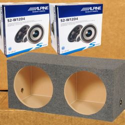 Alpine S-Series Bass System 12" Dual Voice Coil Subwoofers Sealed Box 3600 Watts Package 🚨 Payment Options Available 🚨 No Credit Needed 🚨