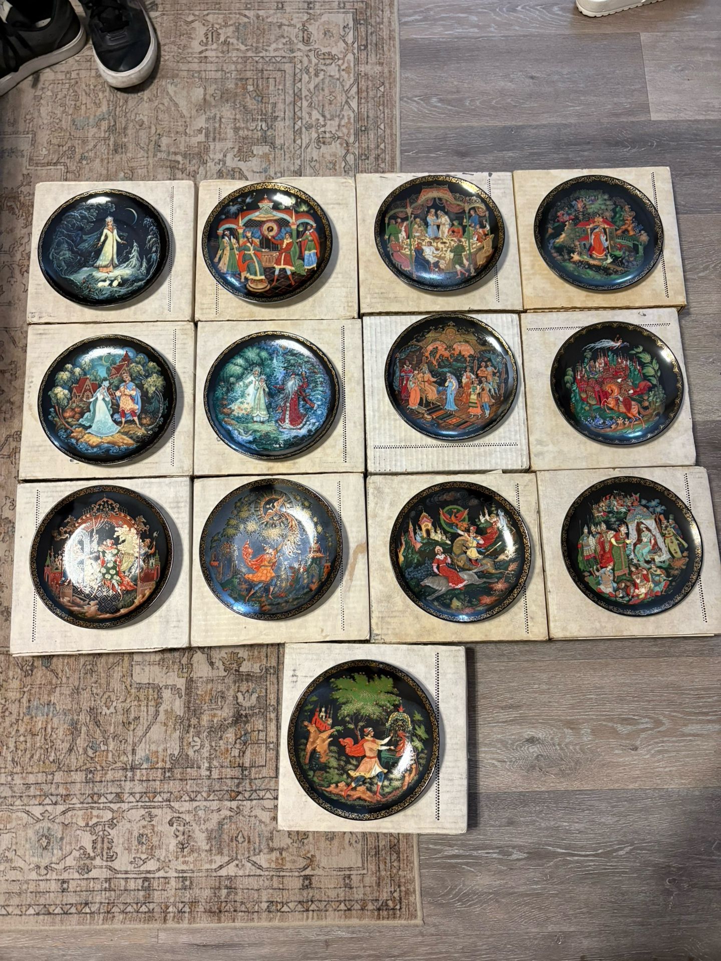New 13 Bradford Exchange Russian Fairytale Plates Original Boxes, Docs & COA