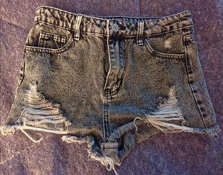Girls jean shorts black size 14 new