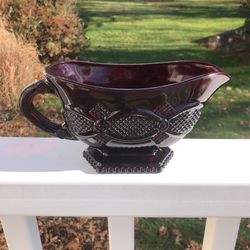 Avon Ruby Red Cape Cod Gravy Boat Holiday Table